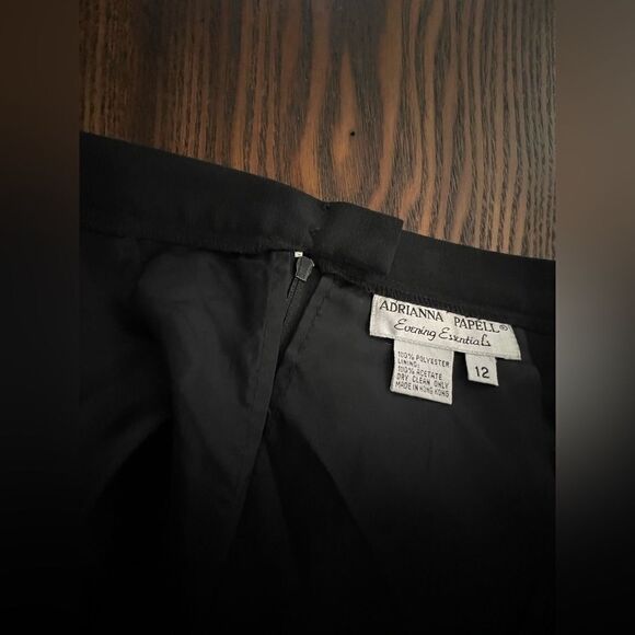 Adrianna Papell Vintage Evening Essentials Black Maxi Skirt size 12 side slit - Picture 11 of 11